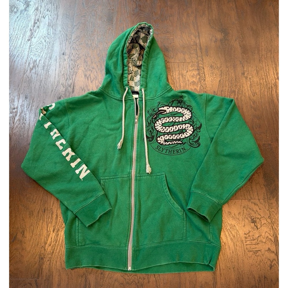 Harry Potter Slytherin Full Zip Hoodie Mens Medium Green Universal‎ Studios
